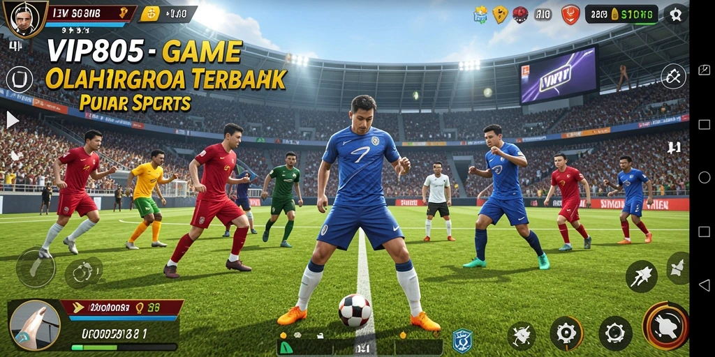 Screenshot utama gameplay yang menunjukkan aksi seru dalam olahraga.